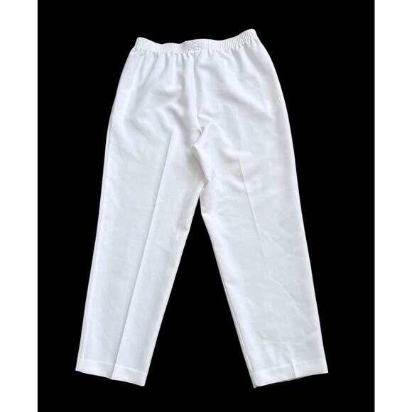ALIA Womens Plus Size 16W Petite White Pull On Elastic Waist High Rise Pants - Picture 2 of 5